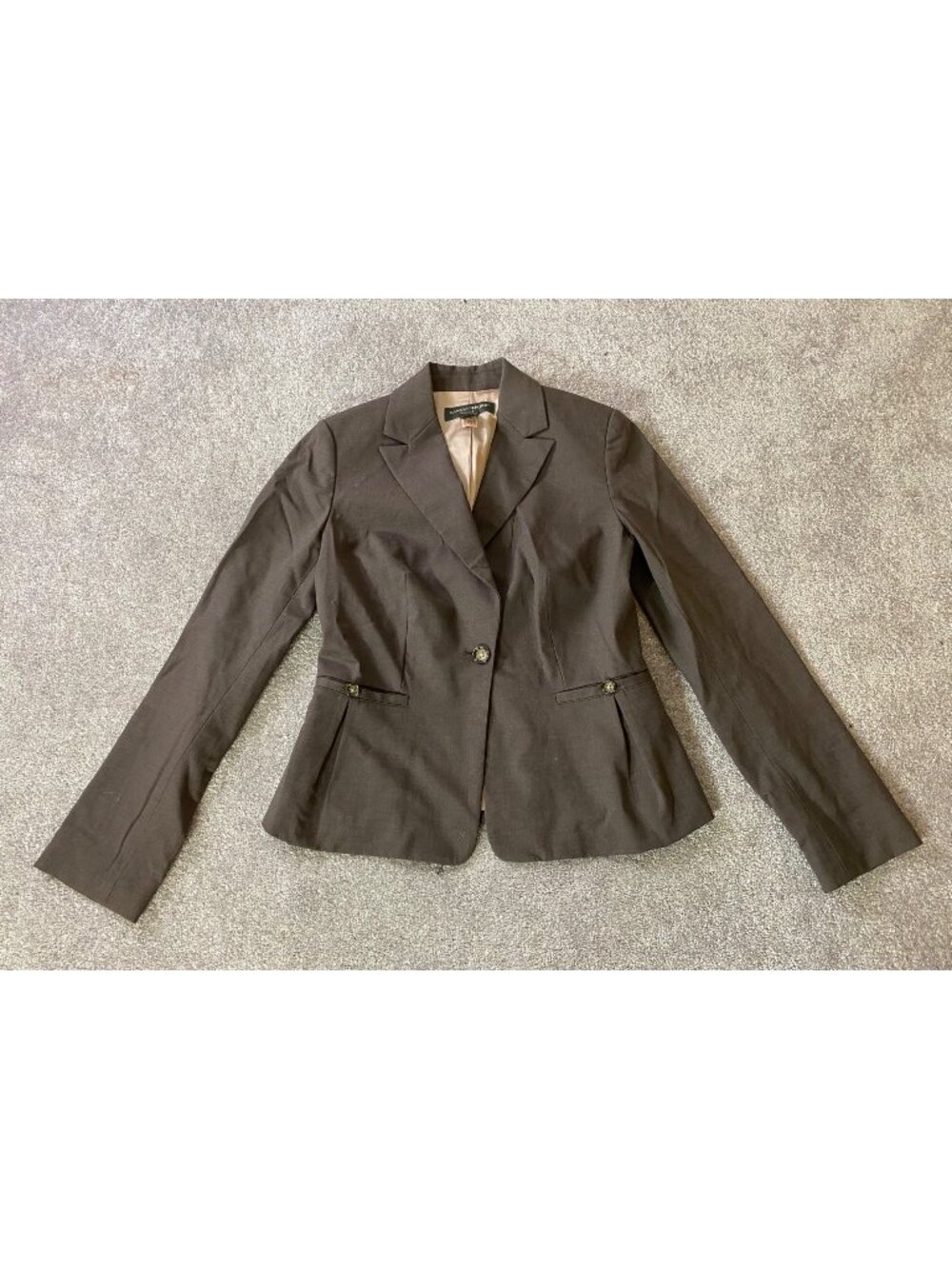 Banana Republic Brown Wool Blend Blazer Fully Lined Two Button Size 0